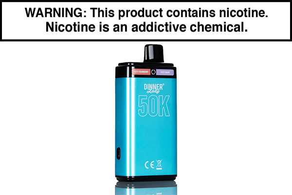 DINNER LADY 50K DISPOSABLE VAPE - 50,000 PUFFS Fizzy Strawberry and Fizzy Grape